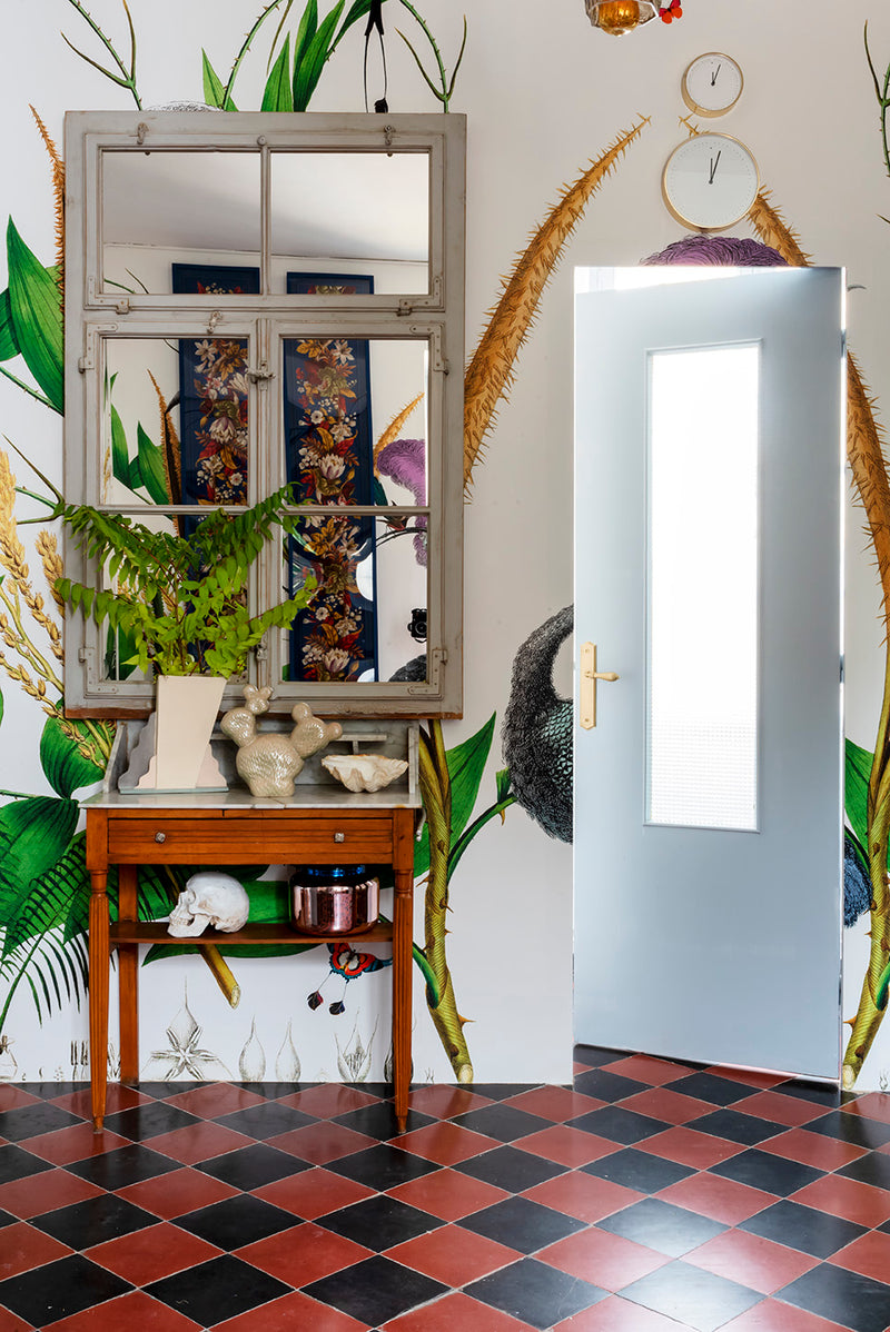 Giant Ostrich Green Botanical Wall Mural - Kristjana S Williams Studio