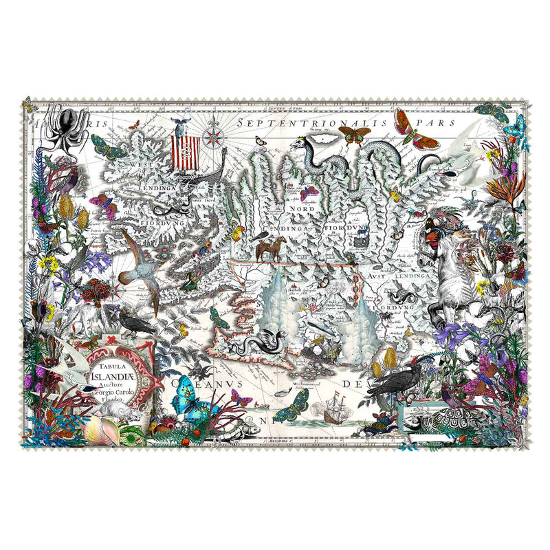 Eldgamla Isafold - Fannhvitt Iceland Map - Art Print - Kristjana S Williams Studio