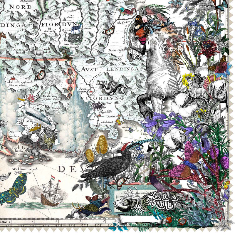 Eldgamla Isafold - Fannhvitt Iceland Map - Art Print - Kristjana S Williams Studio