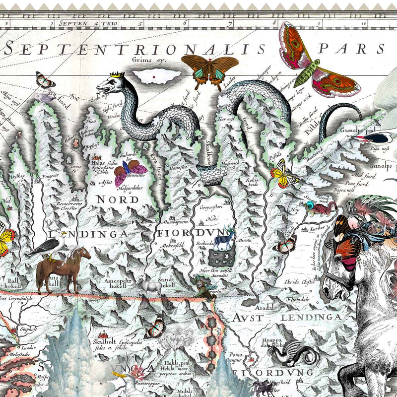 Eldgamla Isafold - Fannhvitt Iceland Map - Art Print - Kristjana S Williams Studio