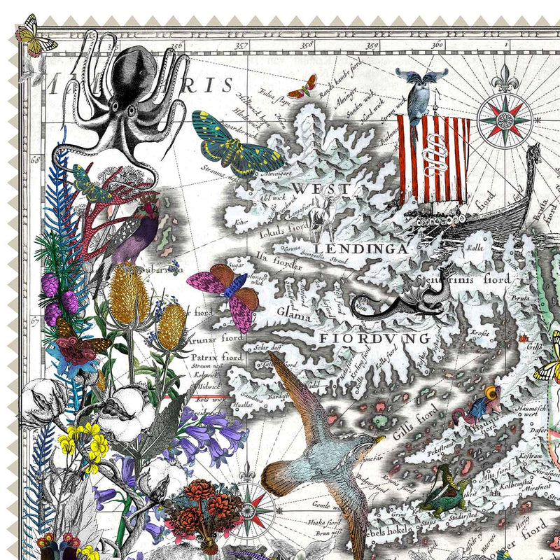 Eldgamla Isafold - Fannhvitt Iceland Map - Art Print - Kristjana S Williams Studio