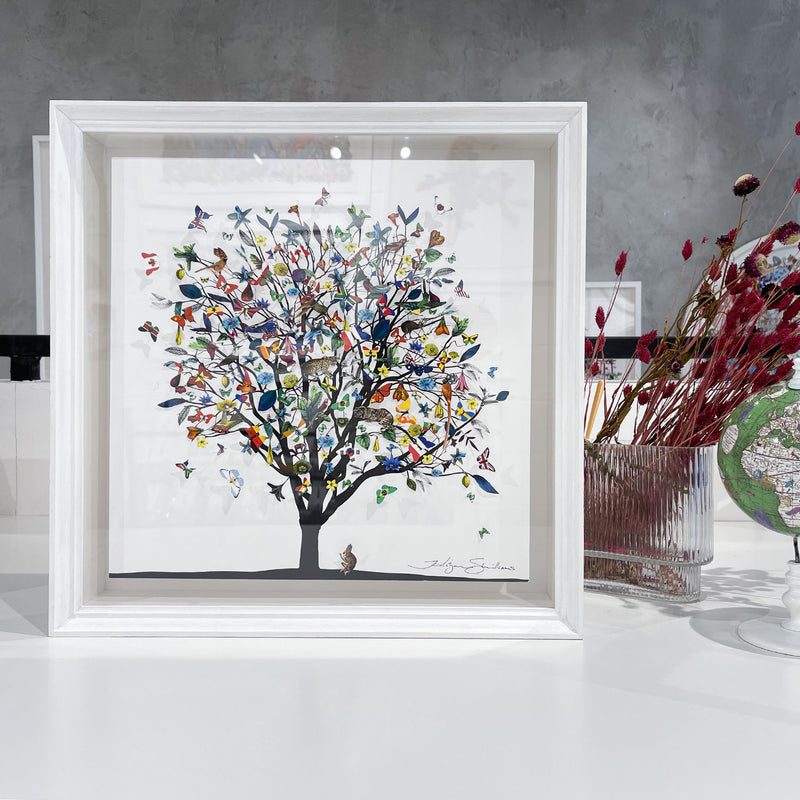 Flog og Fanar - International Tree - Mini 3D Original Artwork - Kristjana S Williams Studio