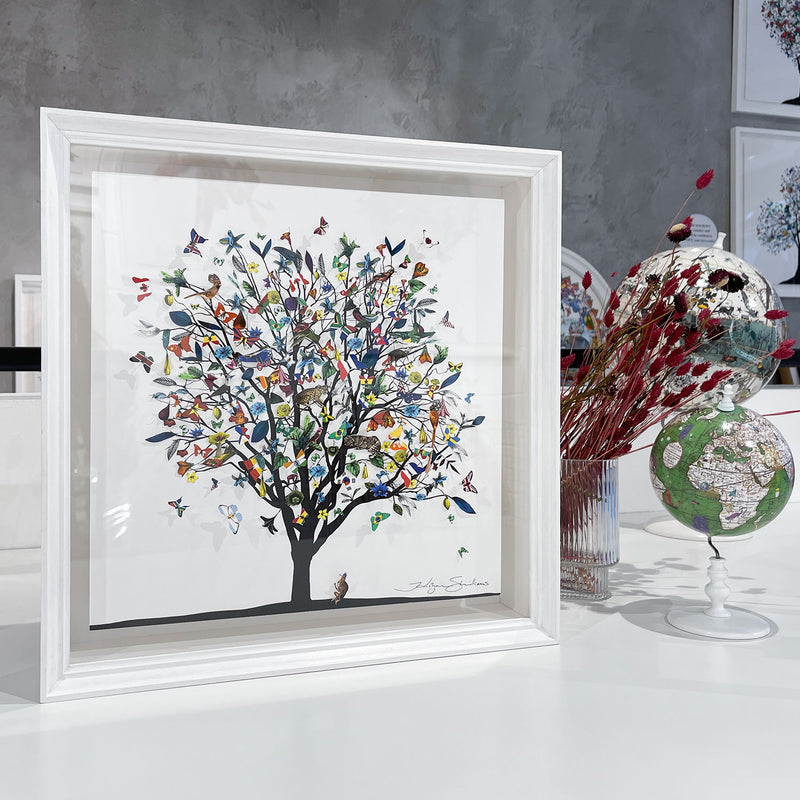 Flog og Fanar - International Tree - Mini 3D Original Artwork - Kristjana S Williams Studio