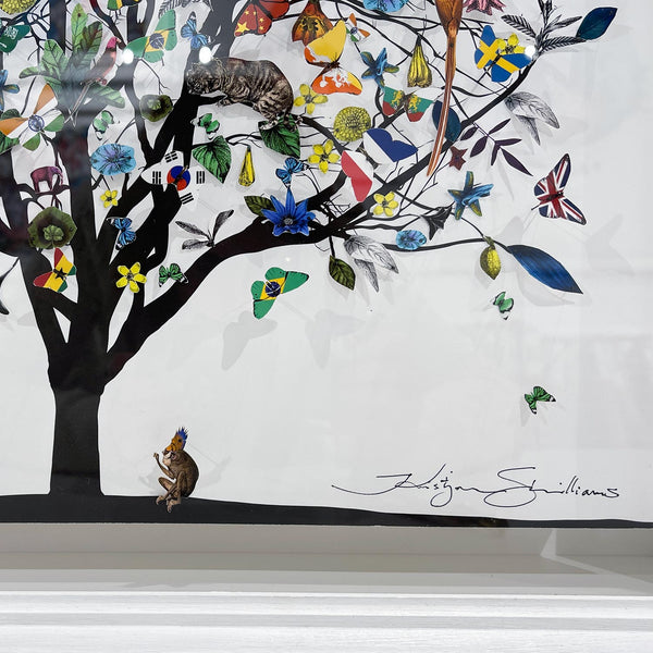 Flog og Fanar - International Tree - Mini 3D Original Artwork - Kristjana S Williams Studio
