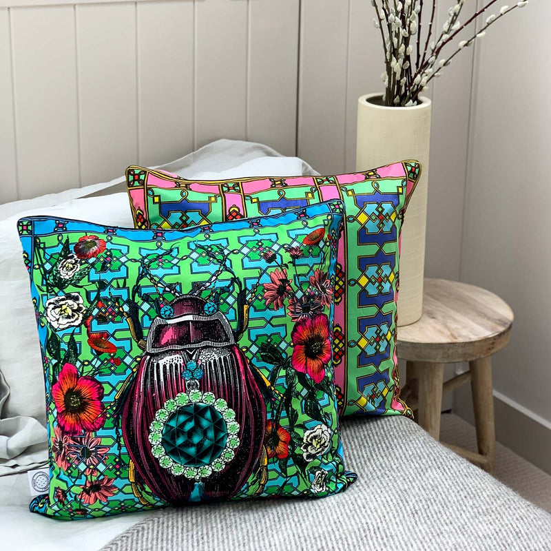 Geo Bejewelled Cushion - Pink - Kristjana S Williams Studio