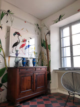 Giant Ostrich Green Botanical Wall Mural - Kristjana S Williams Studio