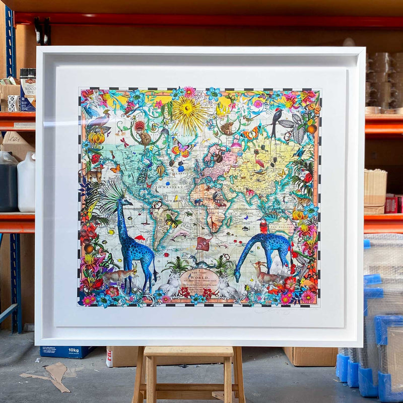 Giraffa Discoveries Of The World - Art Print - Kristjana S Williams Studio