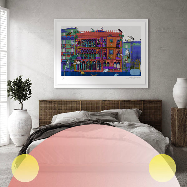 Gli Uccelli Coral Pink Setur - Art Print - Kristjana S Williams Studio