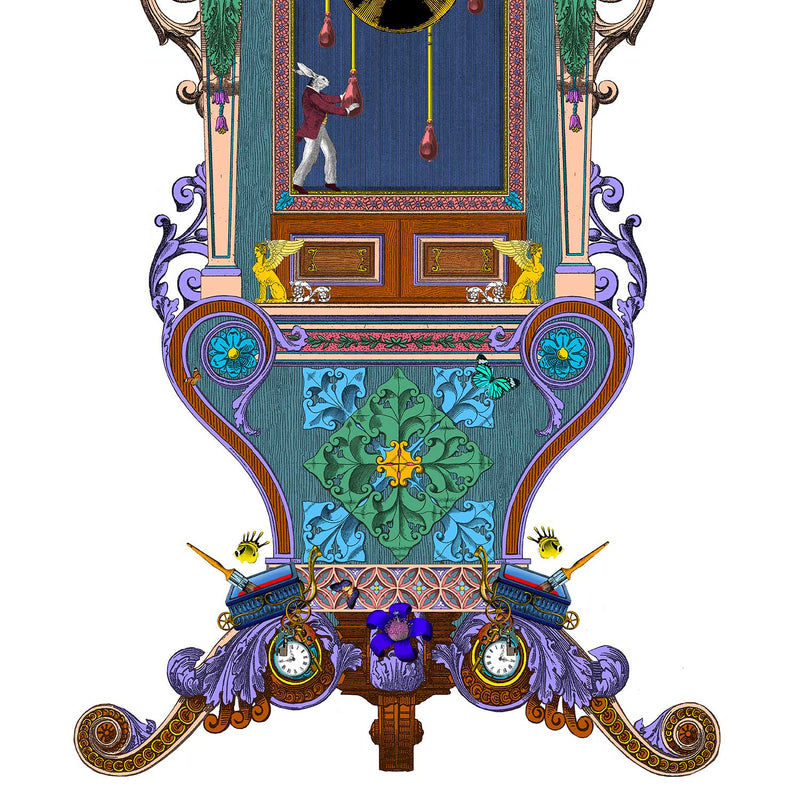 Grandfather Wonderland Clock - Art Print - Kristjana S Williams Studio