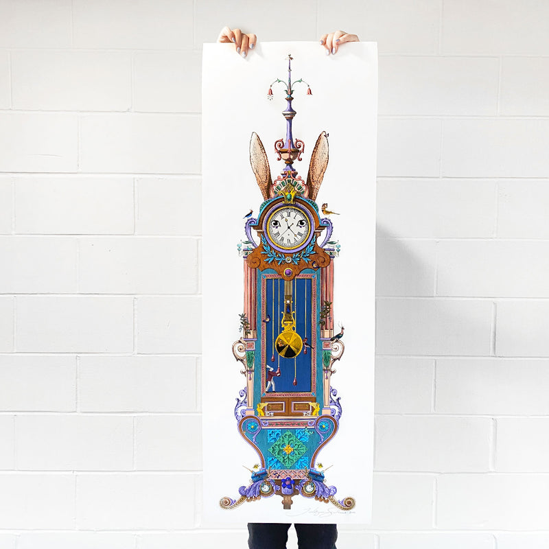 Grandfather Wonderland Clock - Art Print - Kristjana S Williams Studio