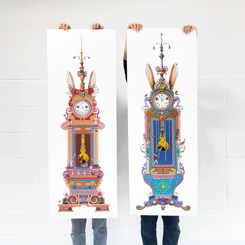 Grandmother Wonderland Clock - Art Print - Kristjana S Williams Studio