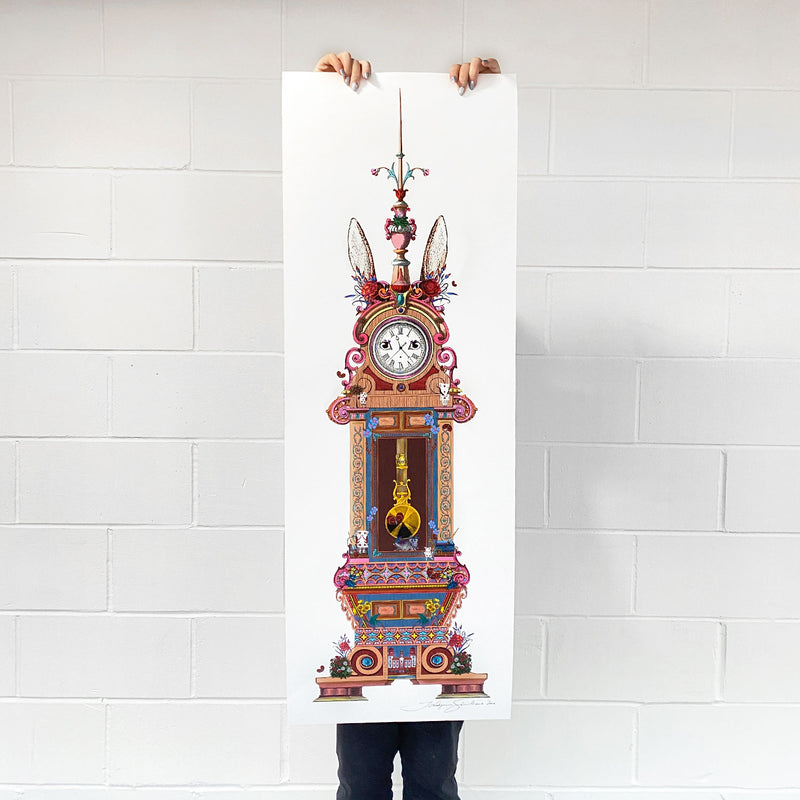 Grandmother Wonderland Clock - Art Print - Kristjana S Williams Studio