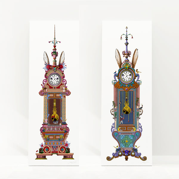 Grandparent Wonderland Clocks - Art Print Collection - Kristjana S Williams Studio