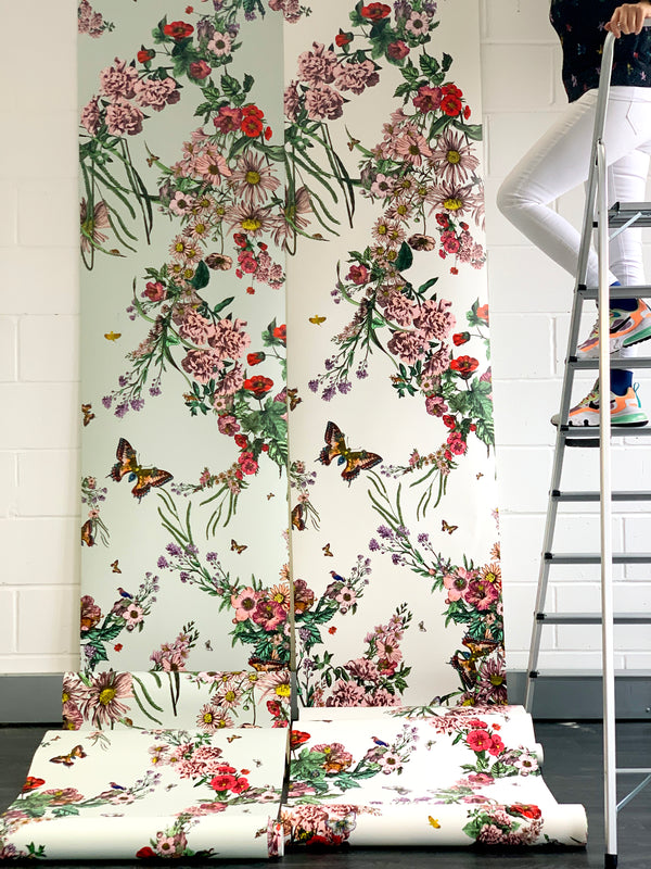 Klifur Bloom Wall Mural - Duck egg - Kristjana S Williams Studio