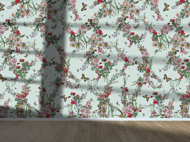 Klifur Bloom Wall Mural - Duck egg - Kristjana S Williams Studio