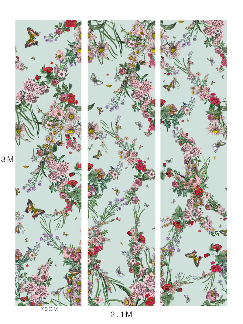 Klifur Bloom Wall Mural - Duck egg - Kristjana S Williams Studio