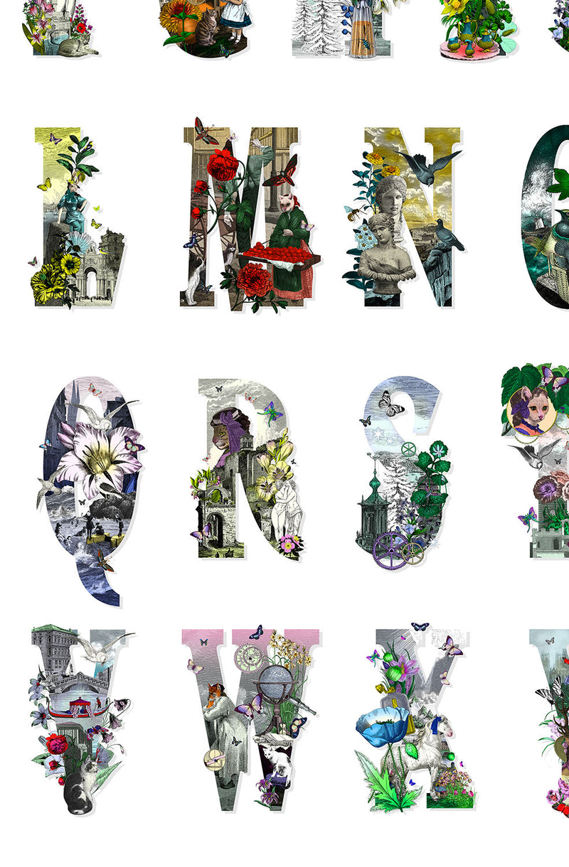 Letter spectrum - Hvitt Alphabet - Art Print - Kristjana S Williams Studio
