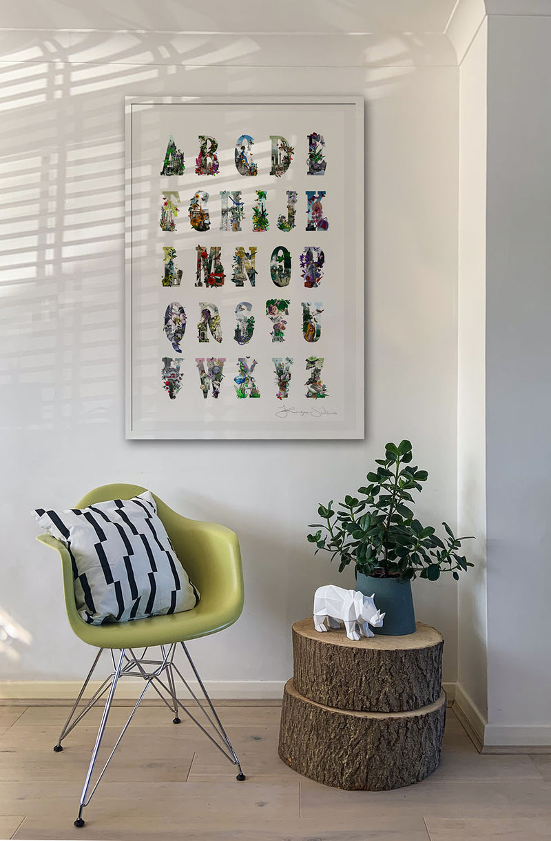 Letter spectrum - Hvitt Alphabet - Art Print - Kristjana S Williams Studio