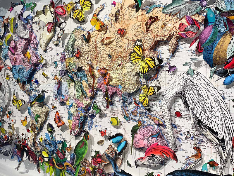 Litríkt Líf - World Map - Original Artwork 2022 - Kristjana S Williams Studio