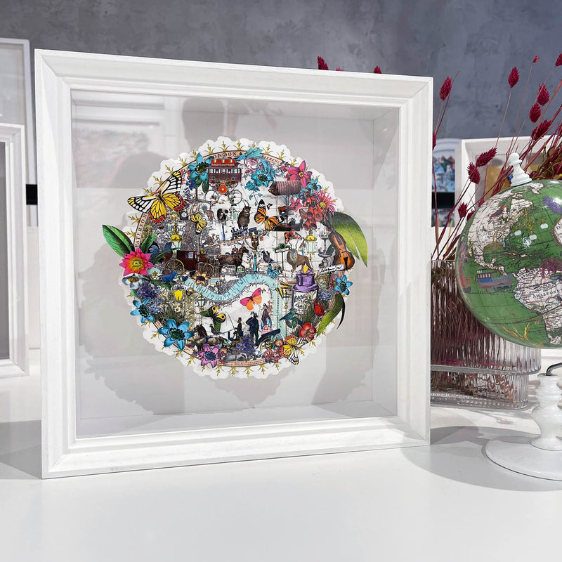 Circular Modern Lundunar Kort - Grænn - Original Artwork 2023 - Kristjana S Williams Studio