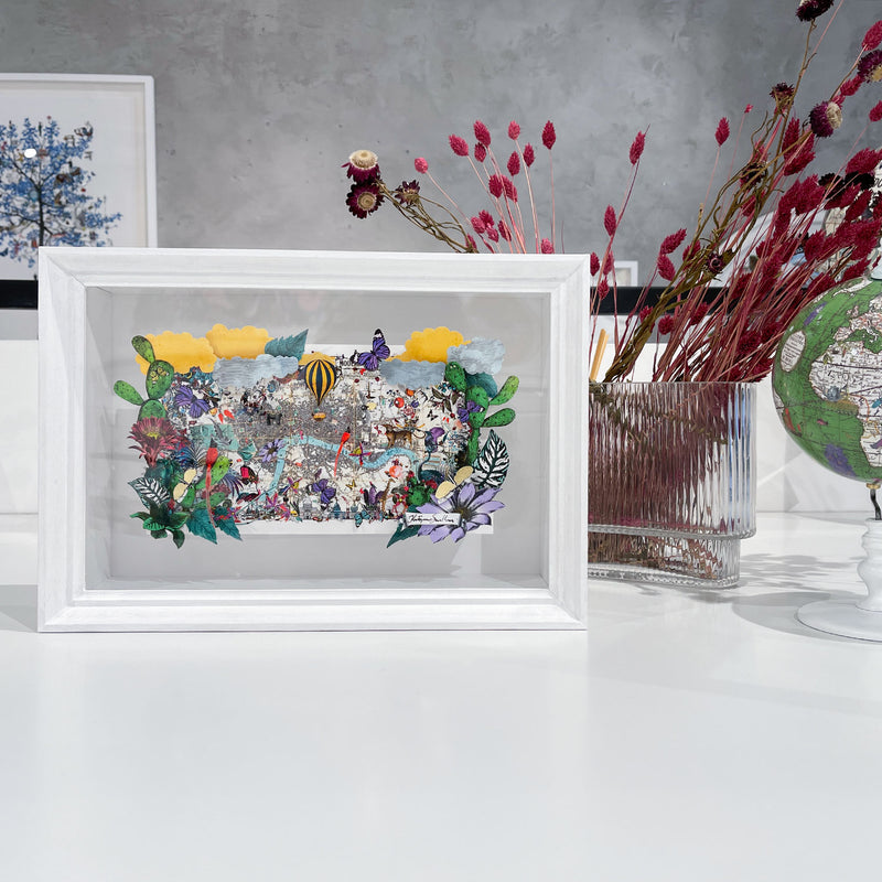 Modern Lundunar Kort - Mini 3D Original Artwork - Kristjana S Williams Studio