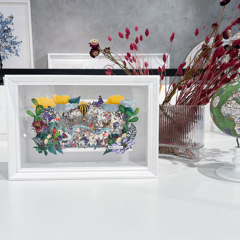 Modern Lundunar Kort - Mini 3D Original Artwork - Kristjana S Williams Studio