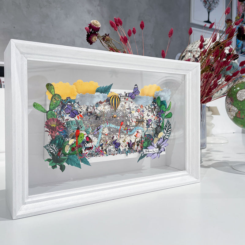 Modern Lundunar Kort - Mini 3D Original Artwork - Kristjana S Williams Studio