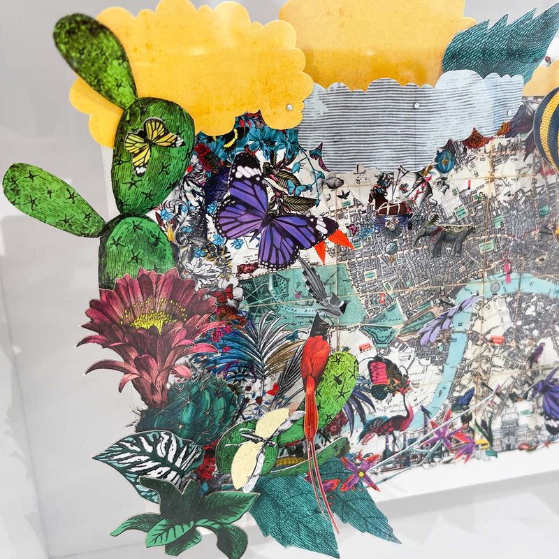 Modern Lundunar Kort - Mini 3D Original Artwork - Kristjana S Williams Studio