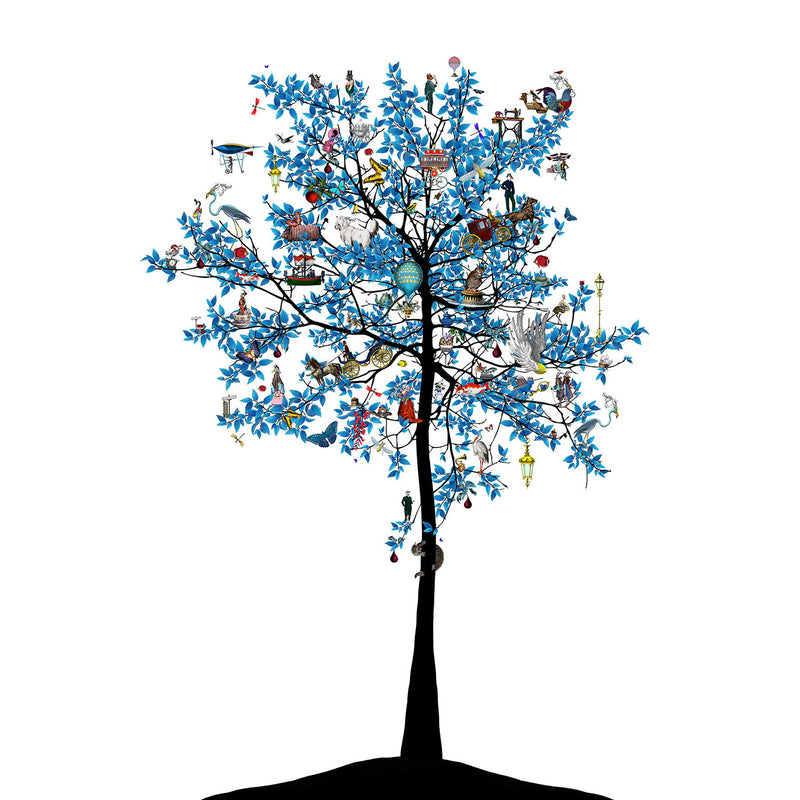 Mammalian Blue Folk Tree - Art Print - Kristjana S Williams Studio