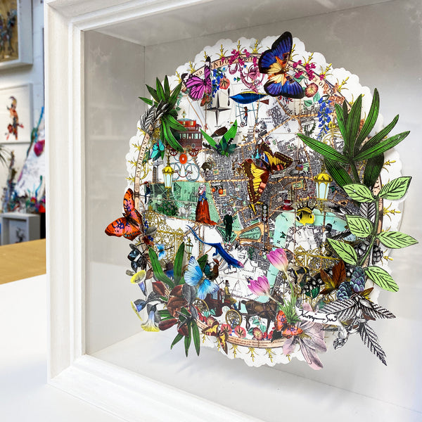 Circular Modern Lundunar Kort - Bleika - Original Artwork 2022 - Kristjana S Williams Studio