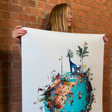 Mountain og Giraffe Ocean Jordin II - Art Print - Kristjana S Williams Studio