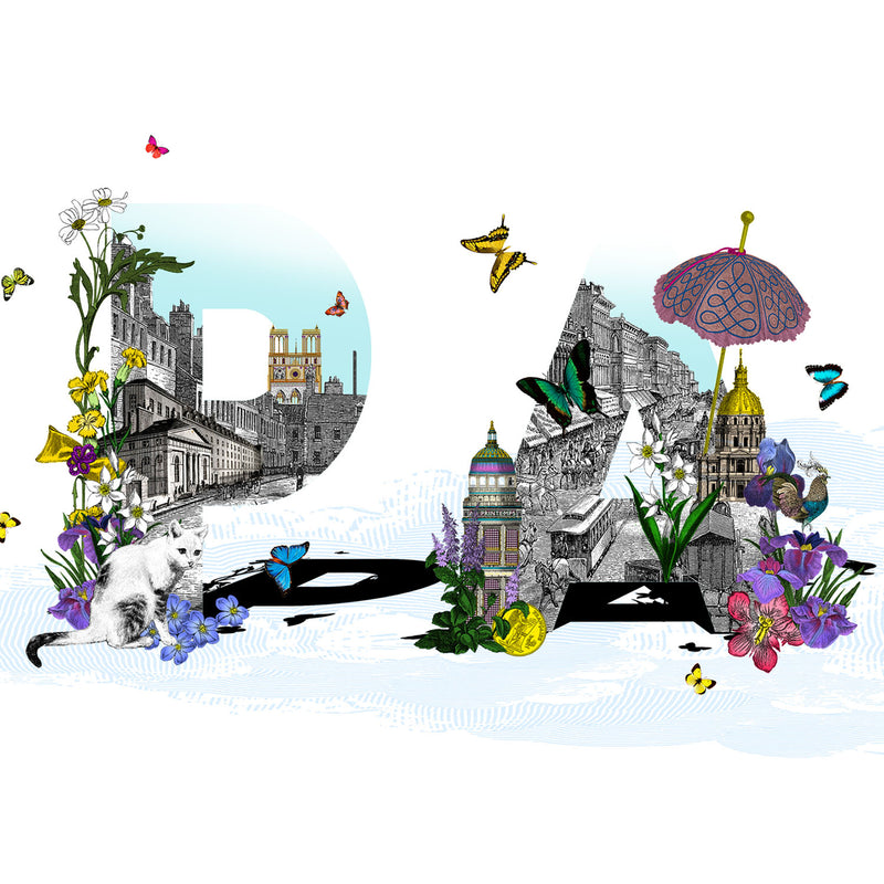 Paris Letur - Franskur Koss - Art Print - Kristjana S Williams Studio