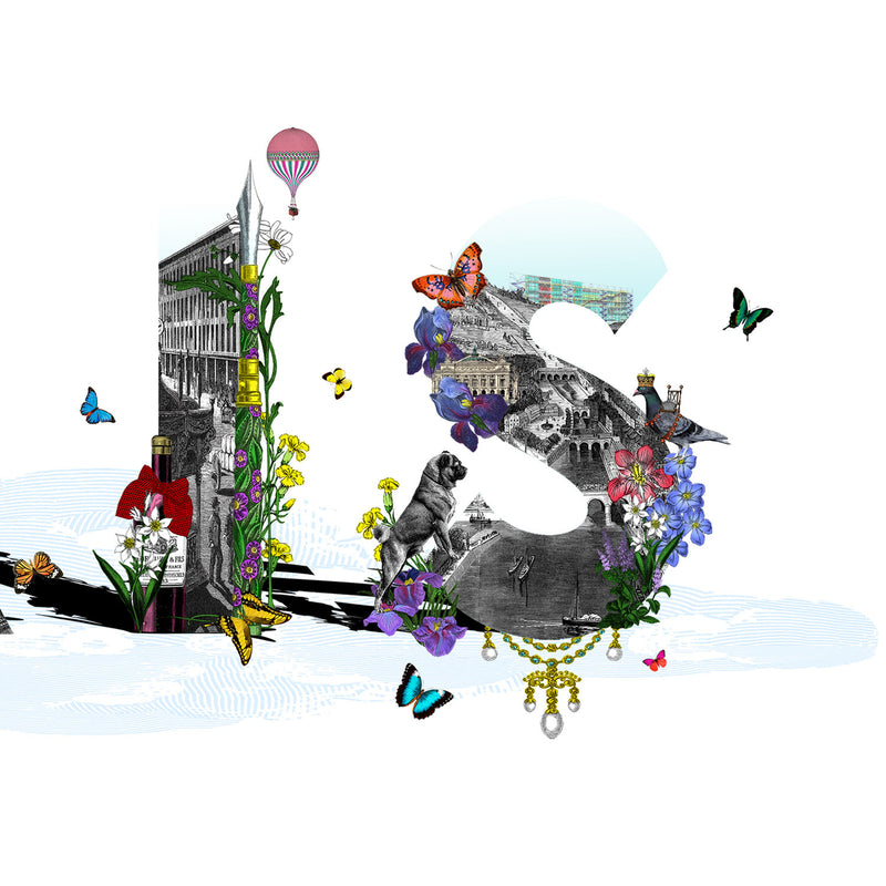 Paris Letur - Franskur Koss - Art Print - Kristjana S Williams Studio