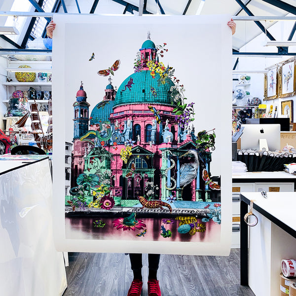 Reptilian Rosa Byggingar  - Art Print Collection - Kristjana S Williams Studio
