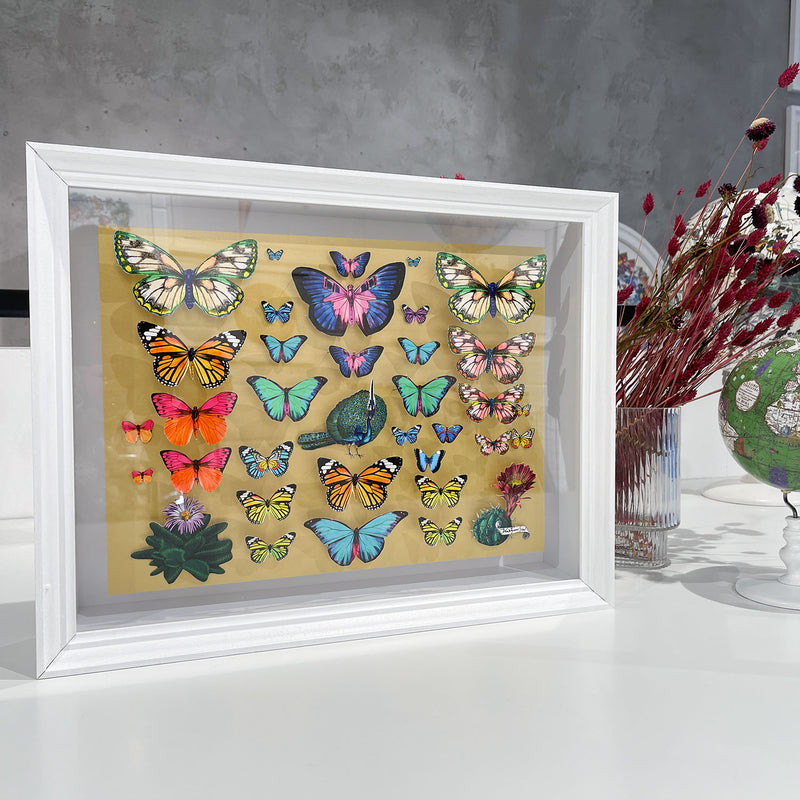Specimen Tray - Peacock - Mini Original 3D Artwork - Kristjana S Williams Studio