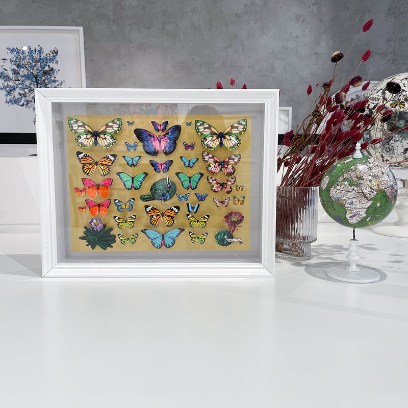 Specimen Tray - Peacock - Mini Original 3D Artwork - Kristjana S Williams Studio