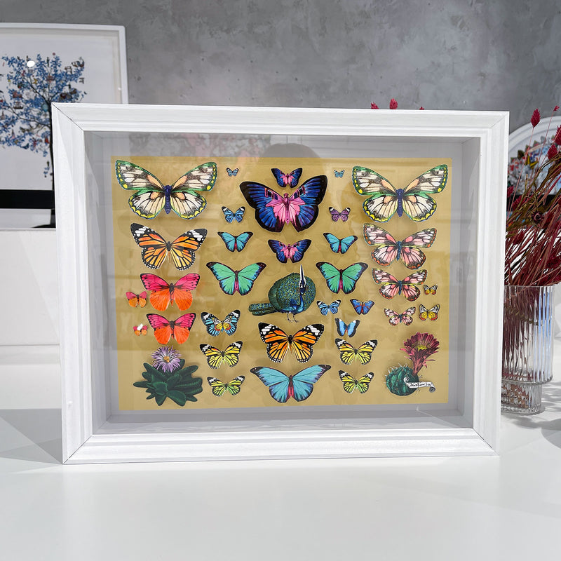 Specimen Tray - Peacock - Mini Original 3D Artwork - Kristjana S Williams Studio