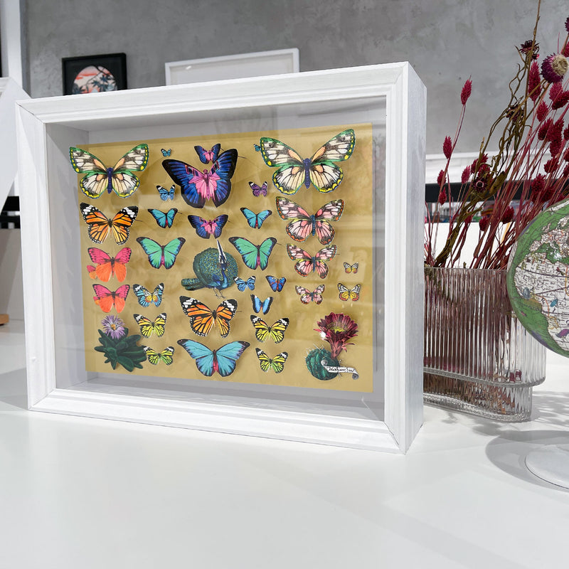Specimen Tray - Peacock - Mini Original 3D Artwork - Kristjana S Williams Studio