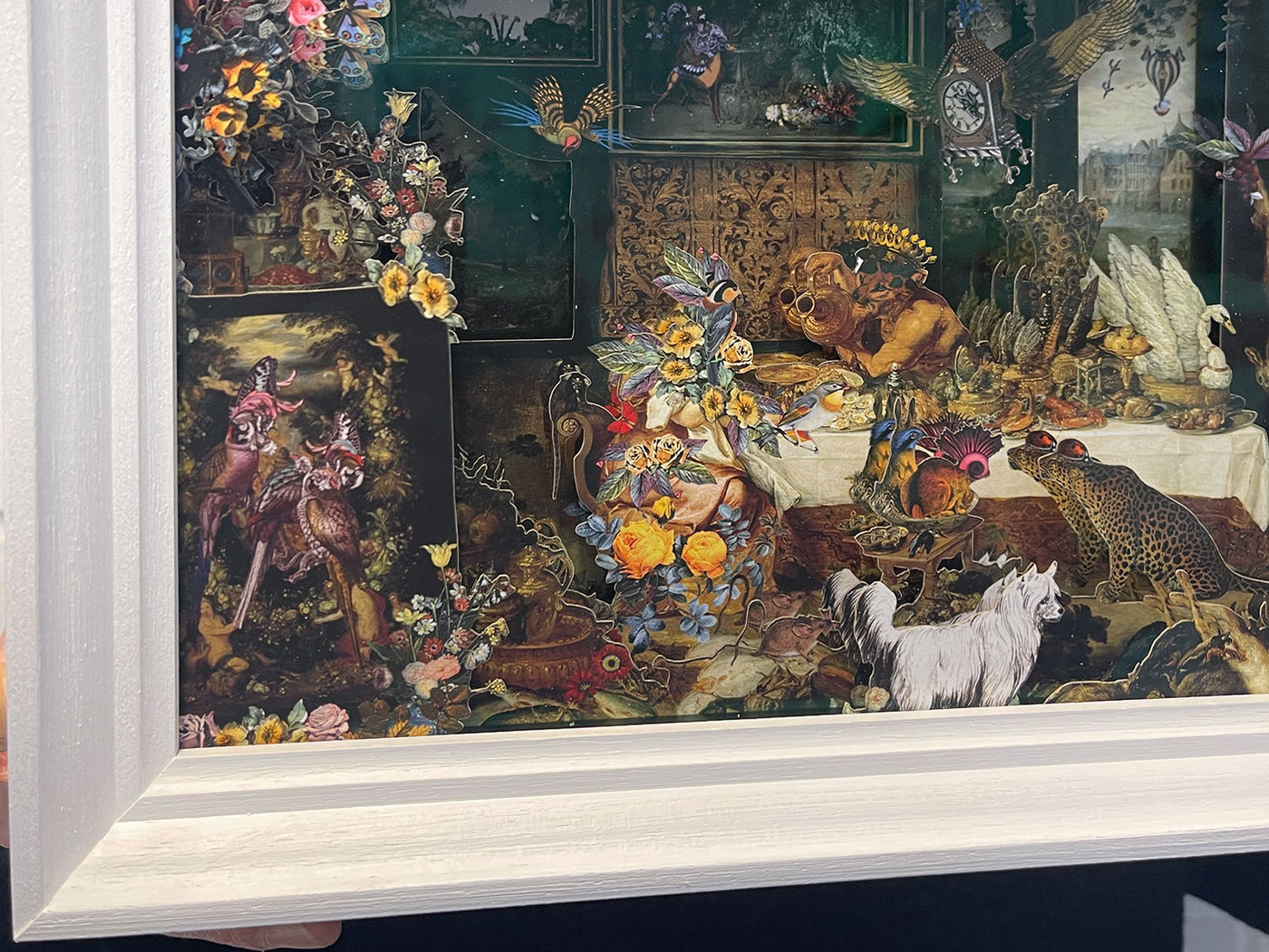 Diorama paper theatre graphic wall art by Icelandic artist