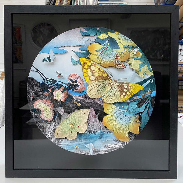 The Yellow Mountain - Japanese Woodcut Exploration - Original Artwork 2022 - Kristjana S Williams Studio