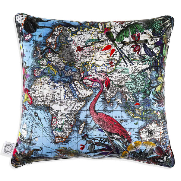 Wild Blue World Cushion - Kristjana S Williams Studio