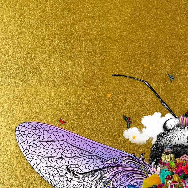 Warm Golden Honey Bee - Art Print - Kristjana S Williams Studio