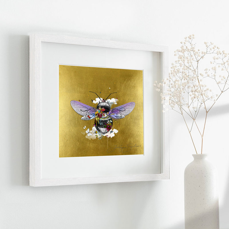 Warm Golden Honey Bee - Art Print - Kristjana S Williams Studio