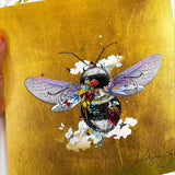 Warm Golden Honey Bee - Art Print - Kristjana S Williams Studio