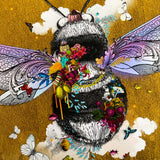 Warm Golden Honey Bee - Art Print - Kristjana S Williams Studio