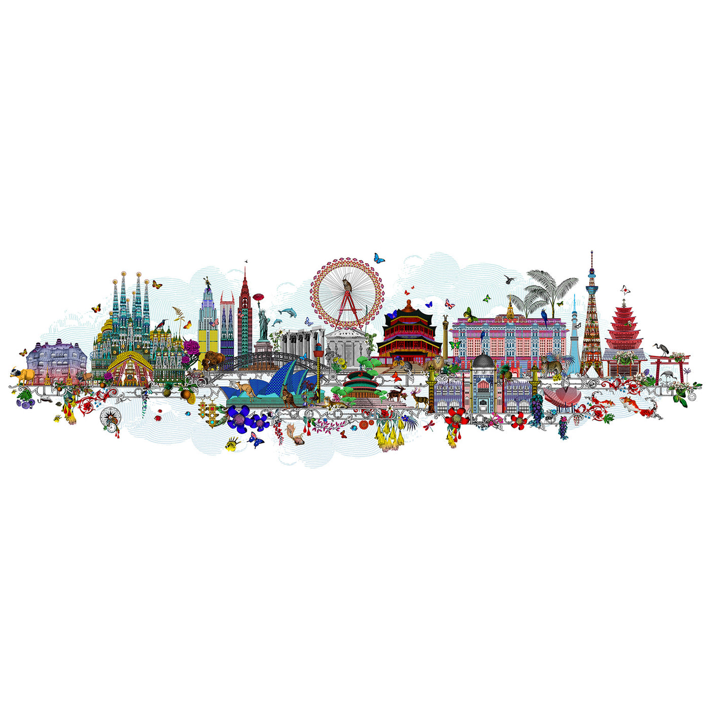 World in the Clouds Skyline - Art Print | Kristjana S Williams Studio