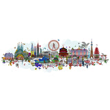 World in the Clouds Skyline - Art Print - Kristjana S Williams Studio