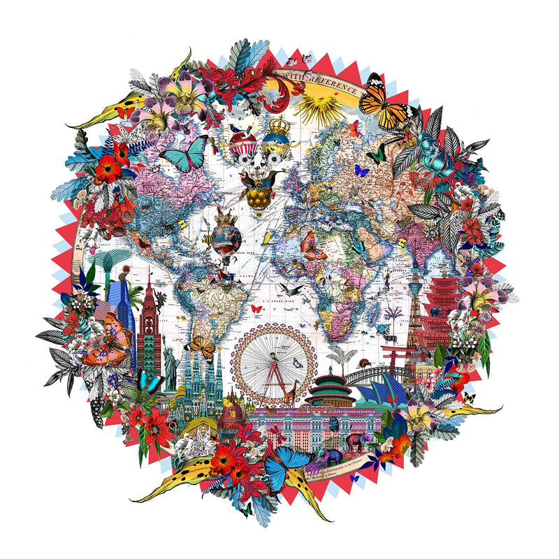 Hringlaga Heimskort - World Aedificia - Art Print - Kristjana S Williams Studio