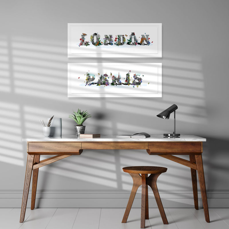 London & Paris Letur - Art Print Collction - Kristjana S Williams Studio
