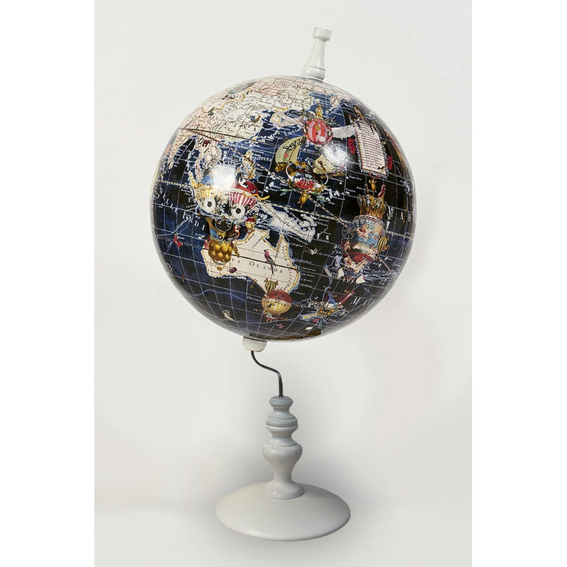 World Map Globe Dark Navy - Kristjana S Williams Studio